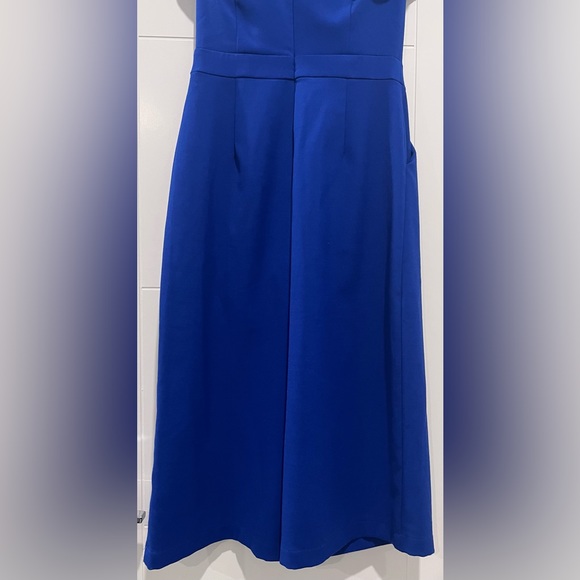 Adelyn Rae Ruffle Shoulder Jumpsuit Blue - Small - Picture 9 of 10